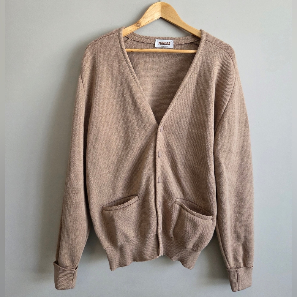 Vintage Knitwear Made In Canada Cozy Cardigan Unisex L